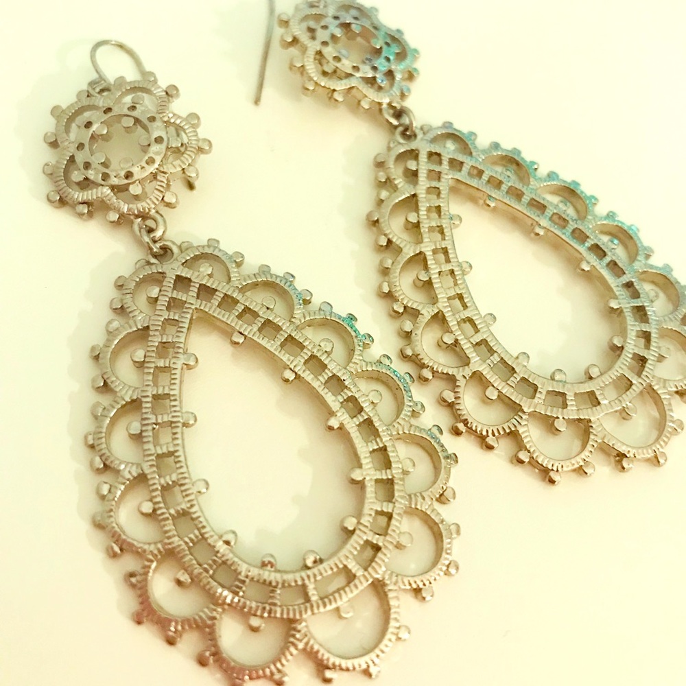 Silver embellished earrings